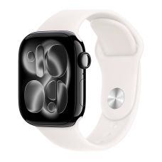 Apple Watch Series 11, 42 mm, Jet Black Aluminum Light Blush Sport Band M/L